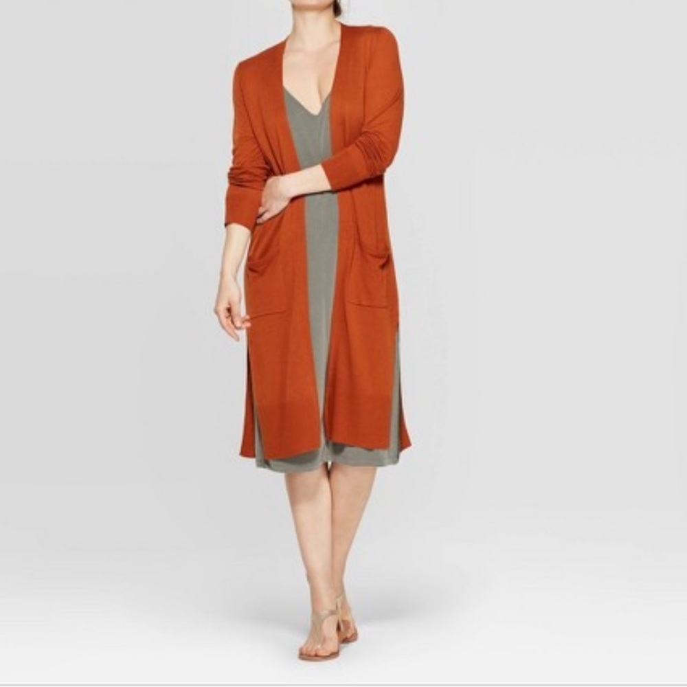 A New Day Duster Cardigan in Orange